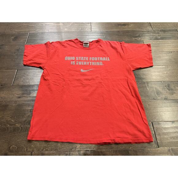 Vintage Nike Y2K Mens Red Ohio State Football Is Everything Swoosh T-Shirt XL - Picture 2 of 8